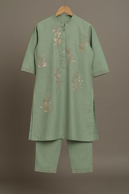 Glace cotton long coordset simple wear