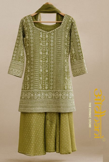 Georgette suit set with sharara