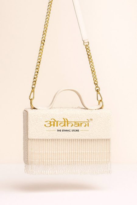 Pearl-beaded sling bag